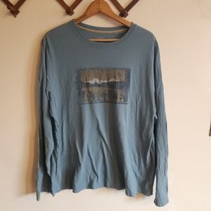 Aigle Blue Long Sleeve Tee Graphic T-Shirt Citton Xl